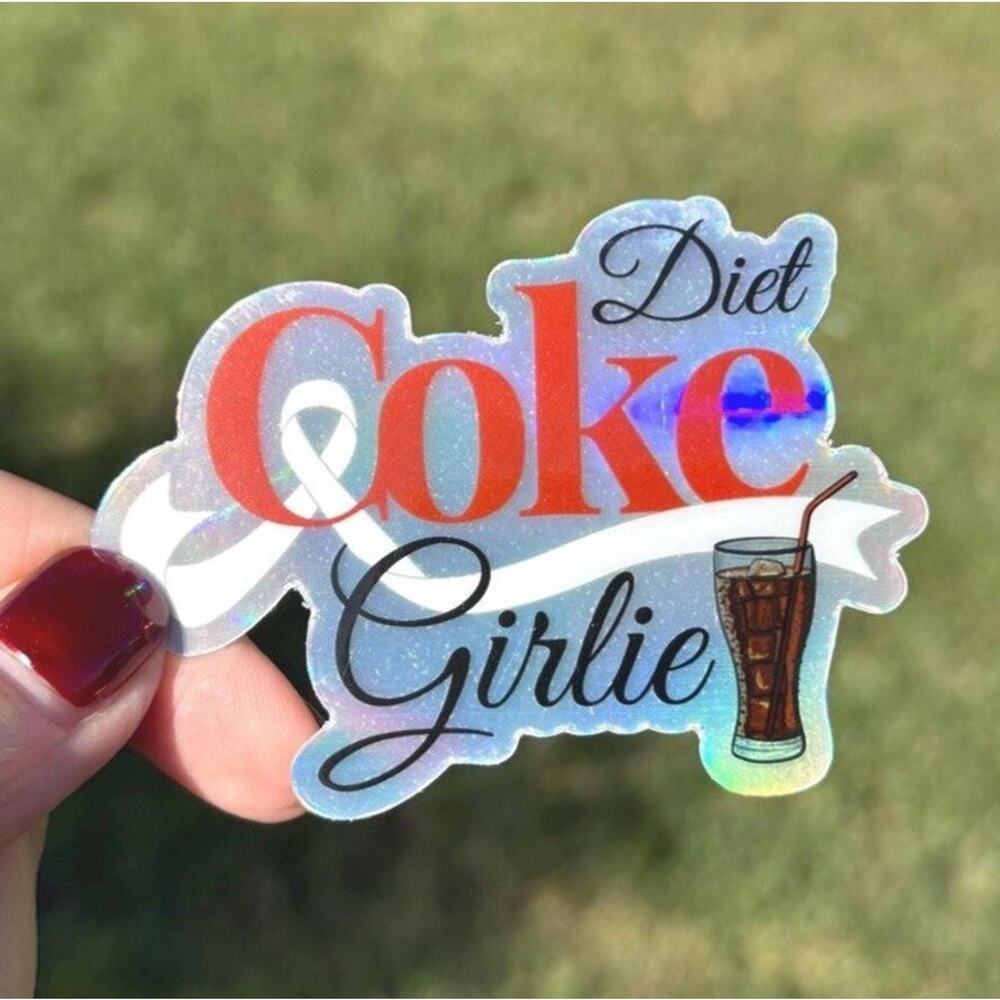 Diet Coke Girlie Acrylic Christmas Tree Ornament & Matching Vinyl Sticker Bundle - Picture 3 of 3